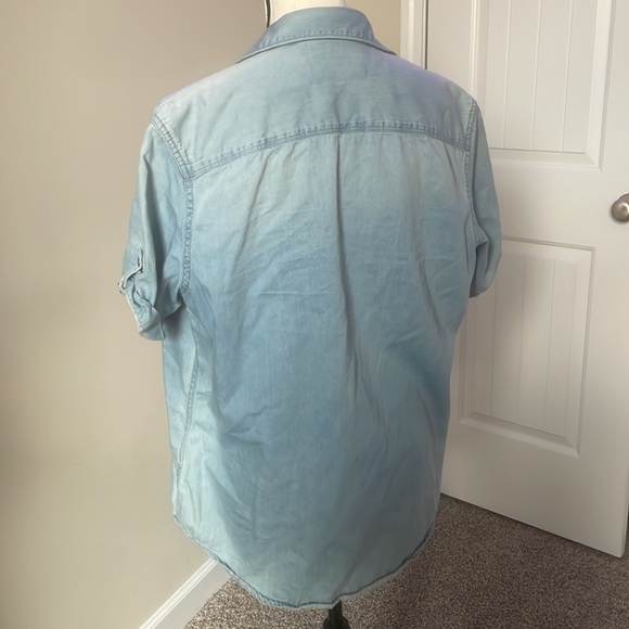 Calvin Klein denim button down over sized collared shirt - Picture 3 of 5